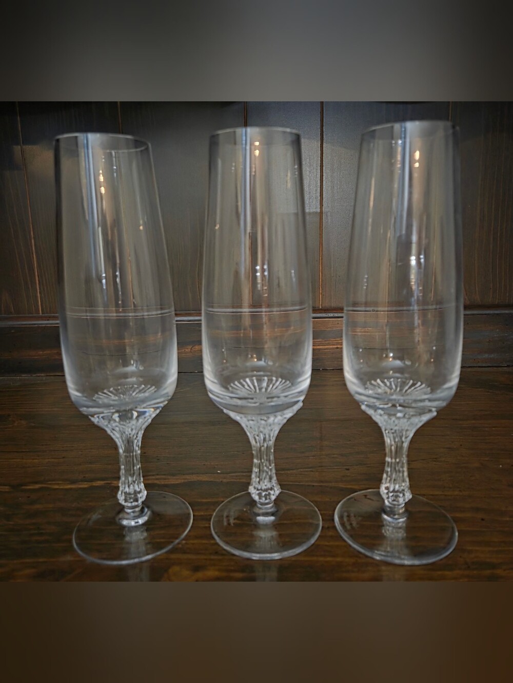 3 Rosenthal Studio-Line Crystal Champagne Flutes Germany 8.5 Inches Tall